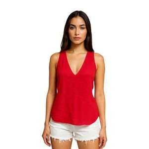 Express Red V-Neck Tank Top